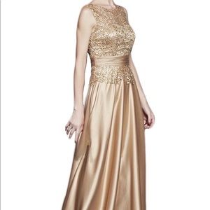 Long Formal Gold Dress